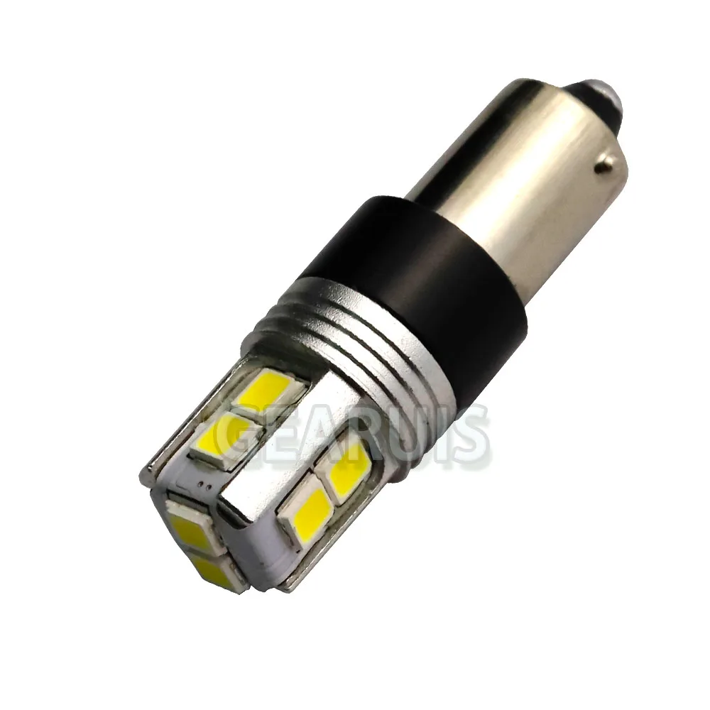 10pcs Non polarity BA9S T4W 10 SMD 2835 LED 60MA W5W Wedge Light bulbs Clearance Lights Interior Map Dome Lights12V White