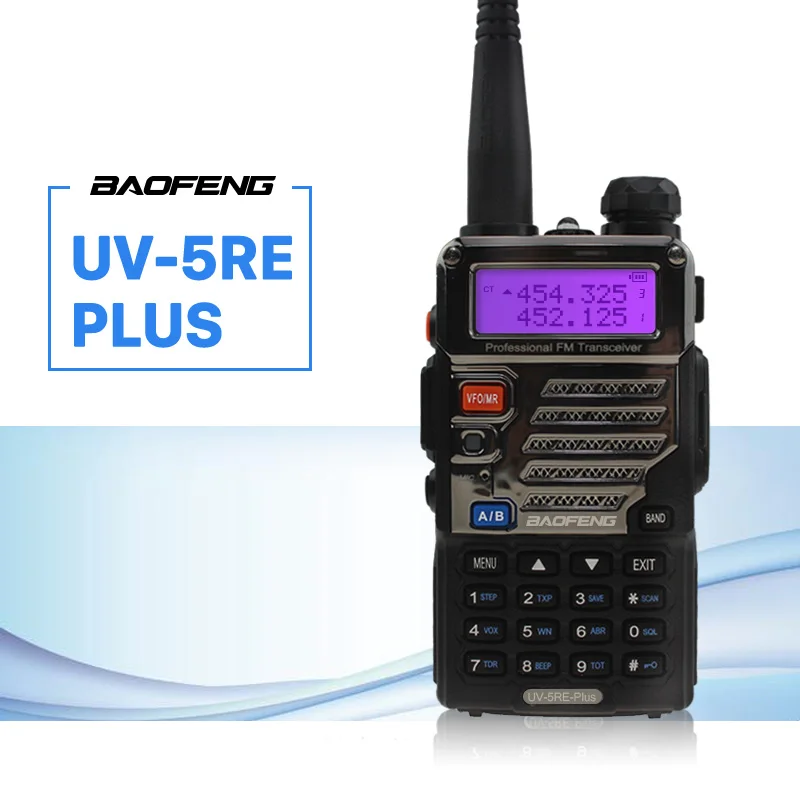 BaoFeng UV-5RE Plus Walkie Talkie CB VHF UHF Portable Ham Amateur Two Way Radio 5W Dual Band For Hunting Trucker