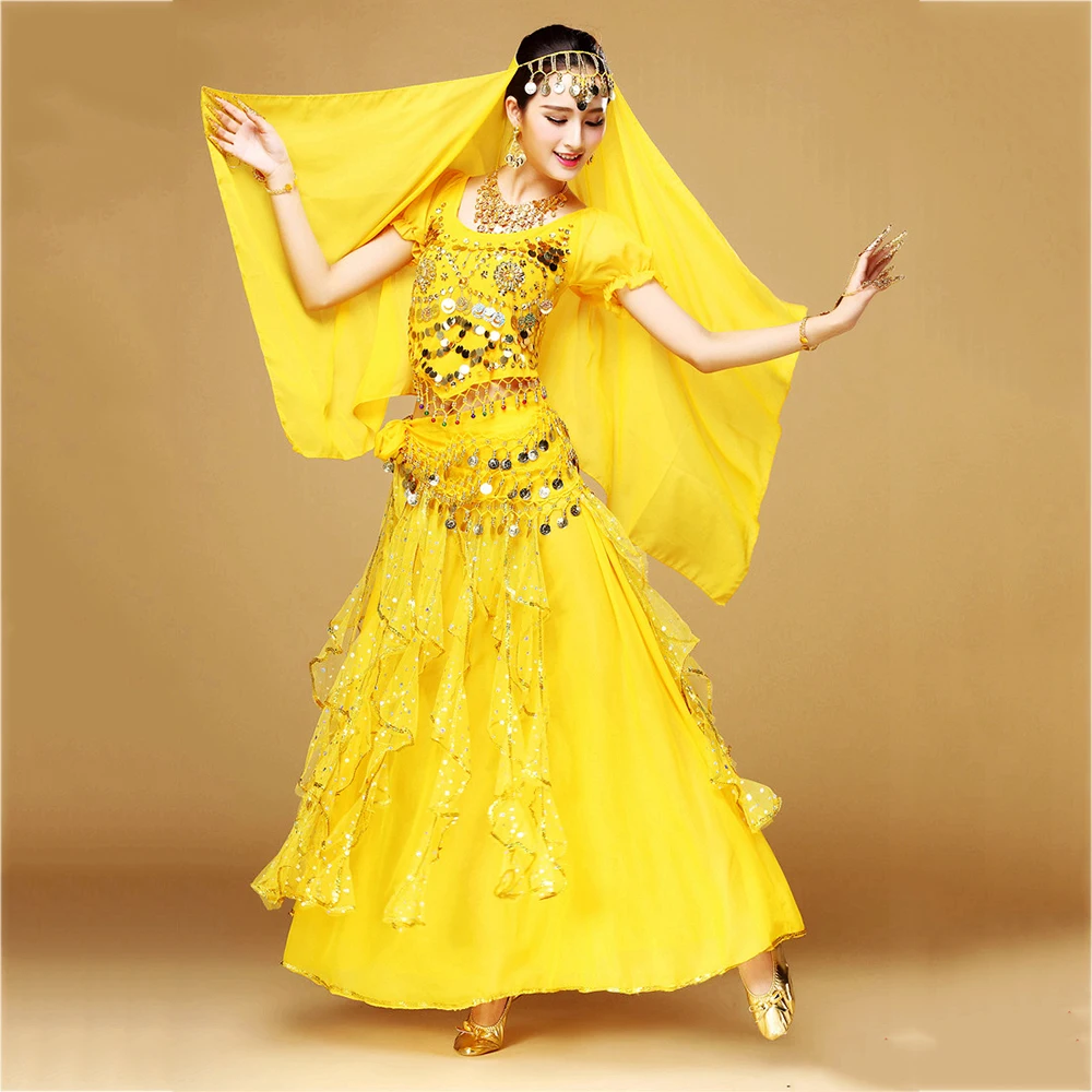 Original Belly Dance Suits For  Women Yellow Blue Red Summer Costume Lady Indian Clothes Set Female Belly Dance Garment I135