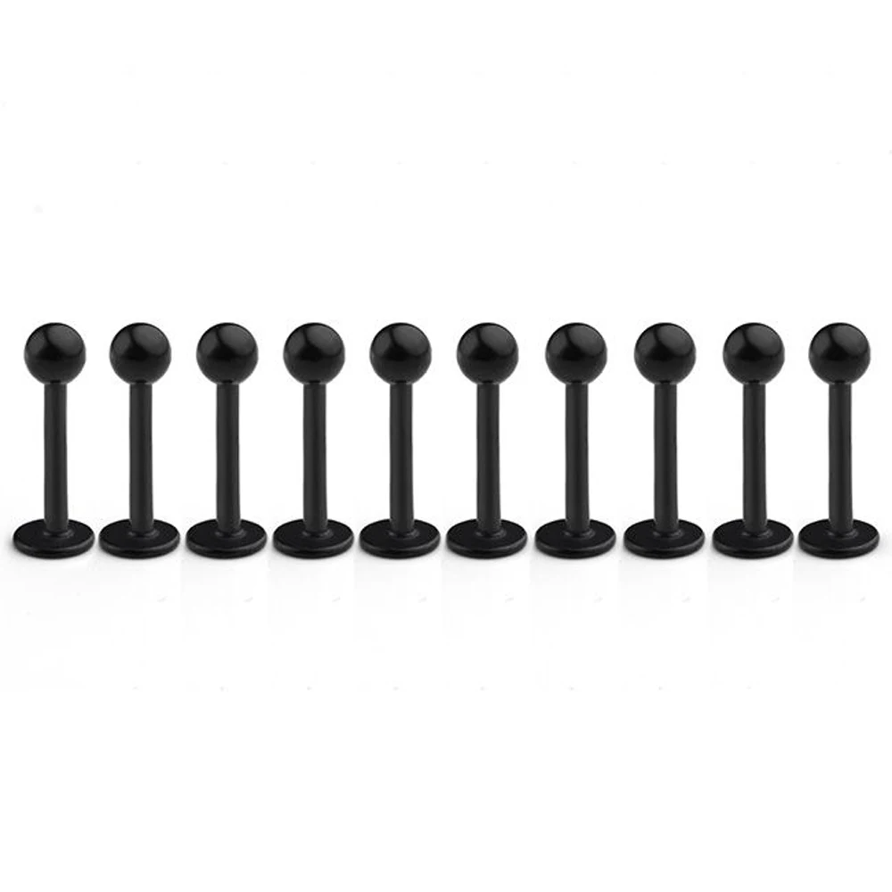 5Pcs/lot 16G 18G Tragus Helix Bar 3-4mm Ball Stainless Steel Labret Lip Bar Rings Stud Cartilage Ear Piercing Body Jewelry