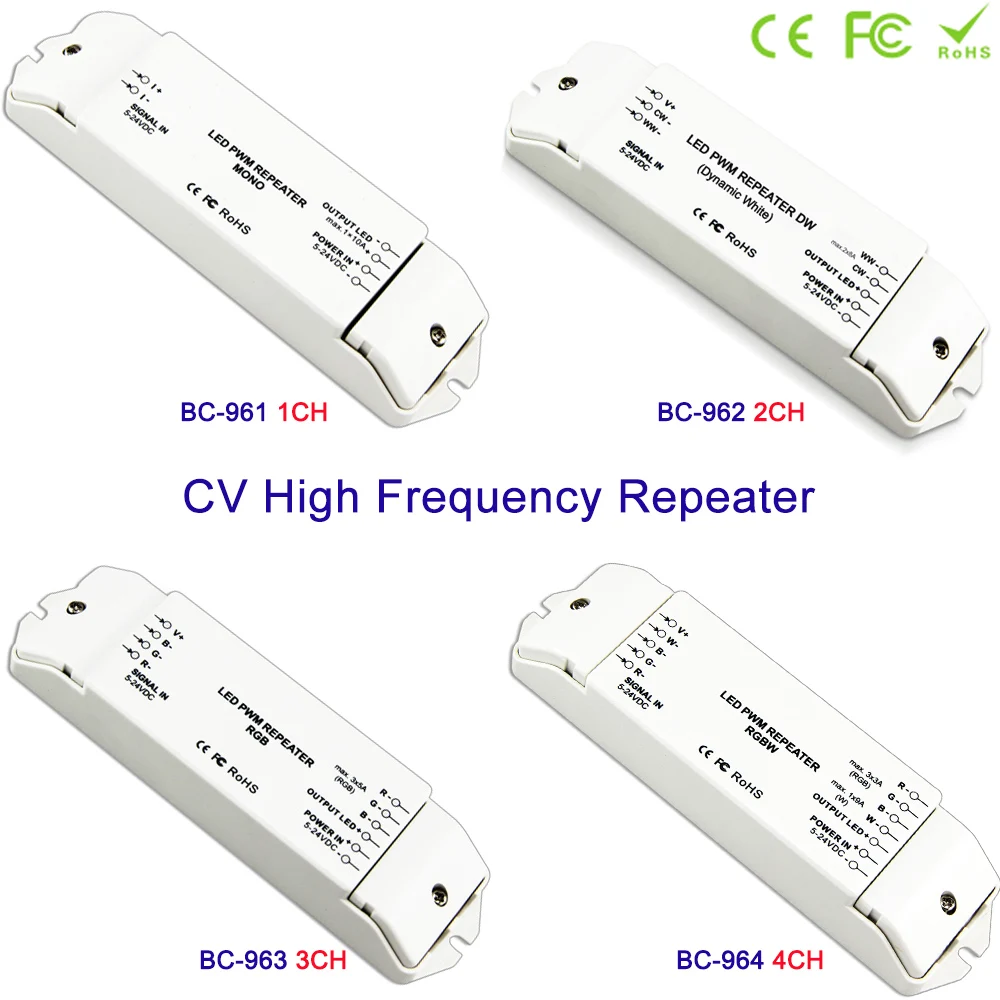 

New Arrival Constant Voltage High Frequency Repeater 1CH 2CH 3CH 4CH DC5V-24V RGB RGBW WW CW Controller Output CV PWM Signal