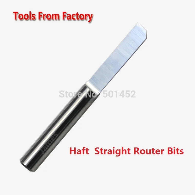 HUHAO Haft Straight Router Bits CNC Cutter Carbide Cutting Tools Engraving Bit Work on PVC/Wood Machine