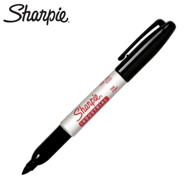 12 Pcs Sanford Sharpie Oil Marker Pens Black Ink Markers Art Pen Permanent Colour Marker Pen Office Stationery 1mm Nib