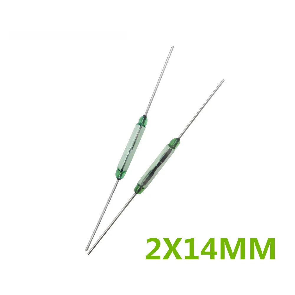 10PCS/LOT Reed switch 2x14mm Green glass usually open 100% NEW Original