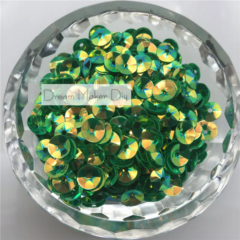 1500pcs(25g) 6MM Deep Cup Round 9 Brilliant colors PVC loose Sequins Paillettes for manicure/sewing/wedding decoration confetti