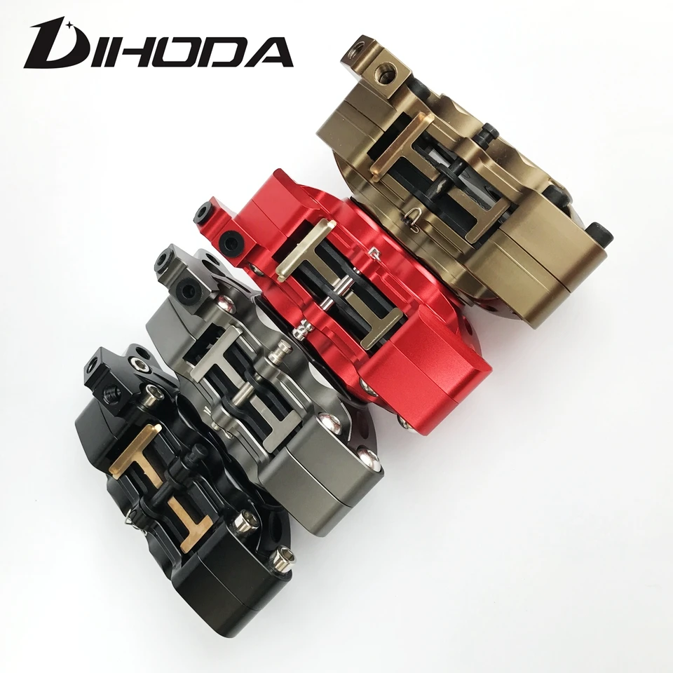 Motorcycle modification Grey Red Brown Black four piston caliper HF6 BWS RSZ CNC rear brake 9mm hole motorcycle parts