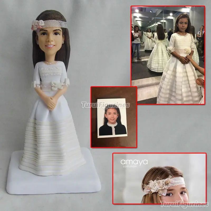 

ooak custom clay figurines custom clay girl bride dollhouse dolls wedding cake topper decor miniature sculpture art work