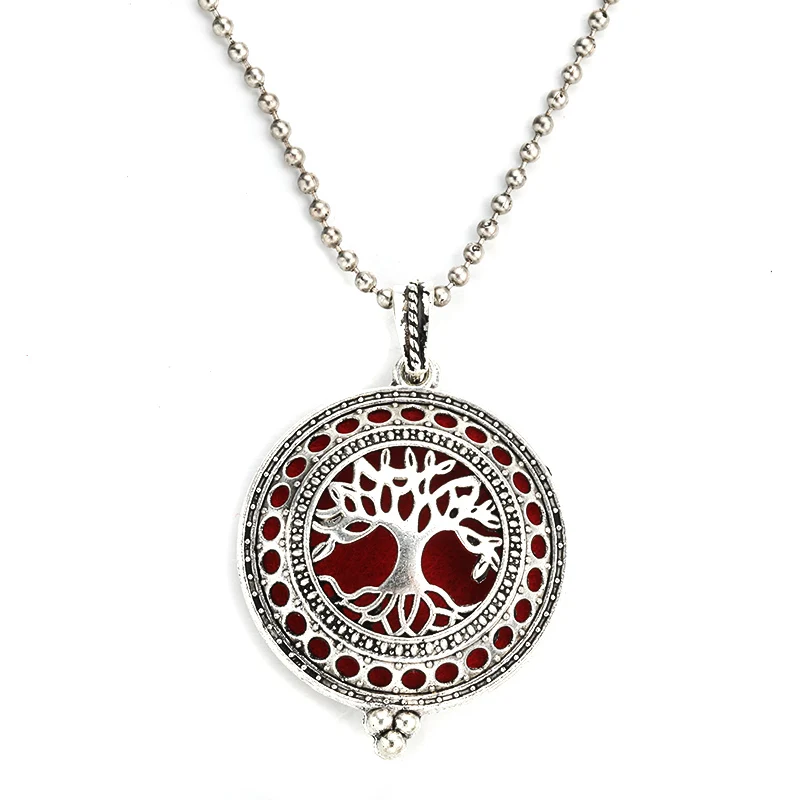 MODKISR Tree Of Life 30mm High Quality Magnetic Aromatherapy Diffuser Jewelry Locket Pendant Essential Oil Scent Necklace