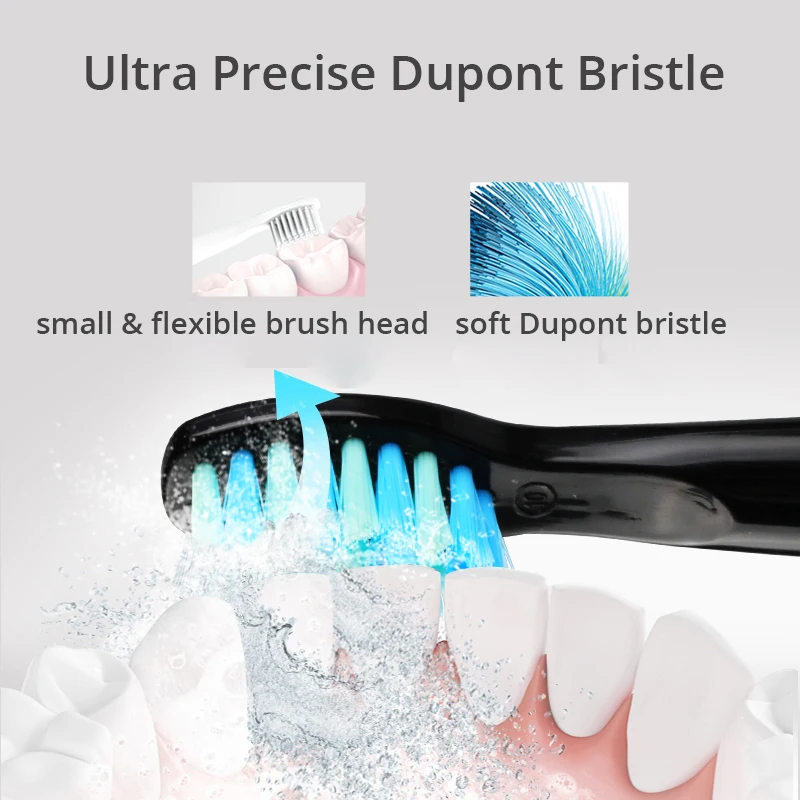 SG-507B/908/909/917/610/659/719/910 용 Seago 전동 칫솔 헤드 Ultra Soft Dupont Bristle 교체 용 브러시 헤드 리필