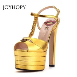 New Rivet Sandals Women Round-Headed Thin High Heels Shoes Customized Woman Big Size 33- 42 Party Dress Sandalias WS1893