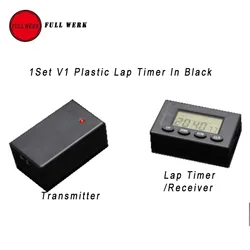 1 Set V1 Plastic Infrared Ultrared Lap Timer Wireless Stopwatch Transmitter Receiver Automatic Racing Track Day Time Lap Black