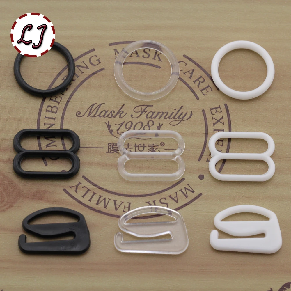 Wholesale 30pcs/lot 8mm white black type 0 8 9 nylon bar Buckles clips button for Lingerie Adjustment accessories DIY