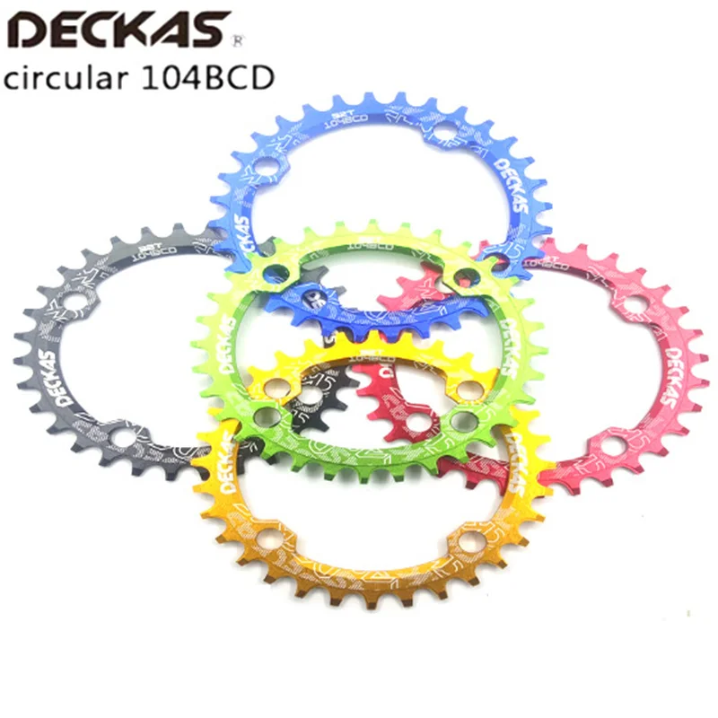 DECKAS 104BCD 32/34/36/38T Round Narrow Wide Chainring MTB Mountain bike Bcd104 crankset Tooth plate Parts for m615 m785 m820