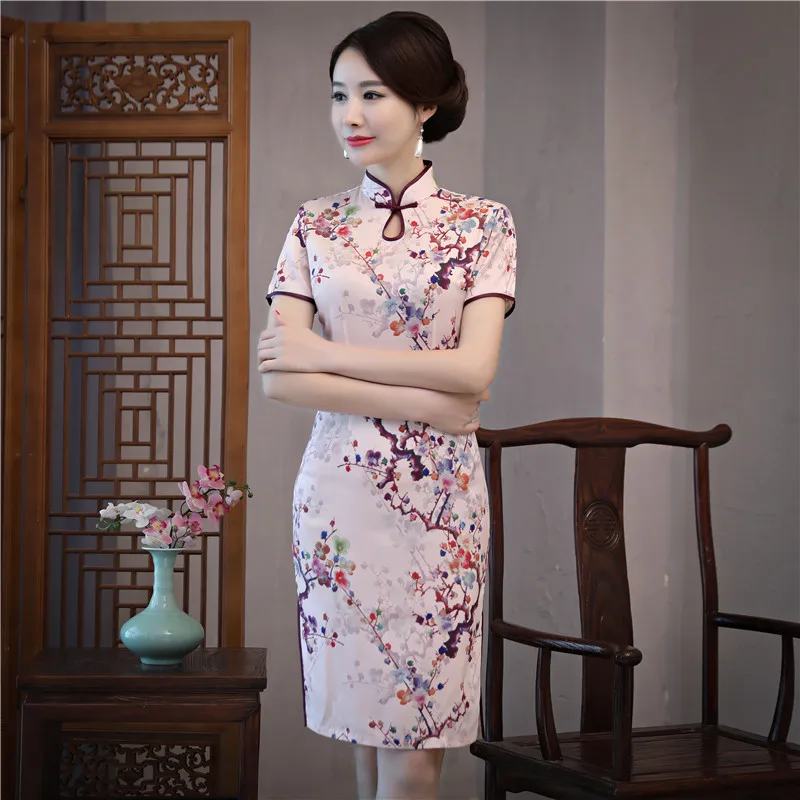 Modernen Chinesischen Traditionellen Kleid Traditionellen Vestido Orientalischen Cheongsam Frauen gedruckt Qipao Chinesische Hochzeitskleid vintage