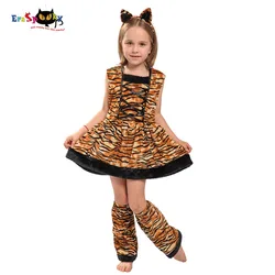 Eraspooky Carnaval Costumes For Girl Cute Head band Girls Cosplay Lovely Halloween Costume Tiger Costume Dress For Girls