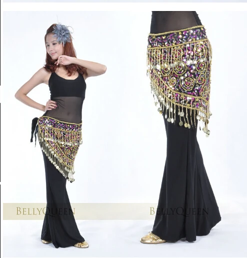 new style High quality women sexy new belly dance waist chain wide belt luxury colorful rhinestones gold tassel coins