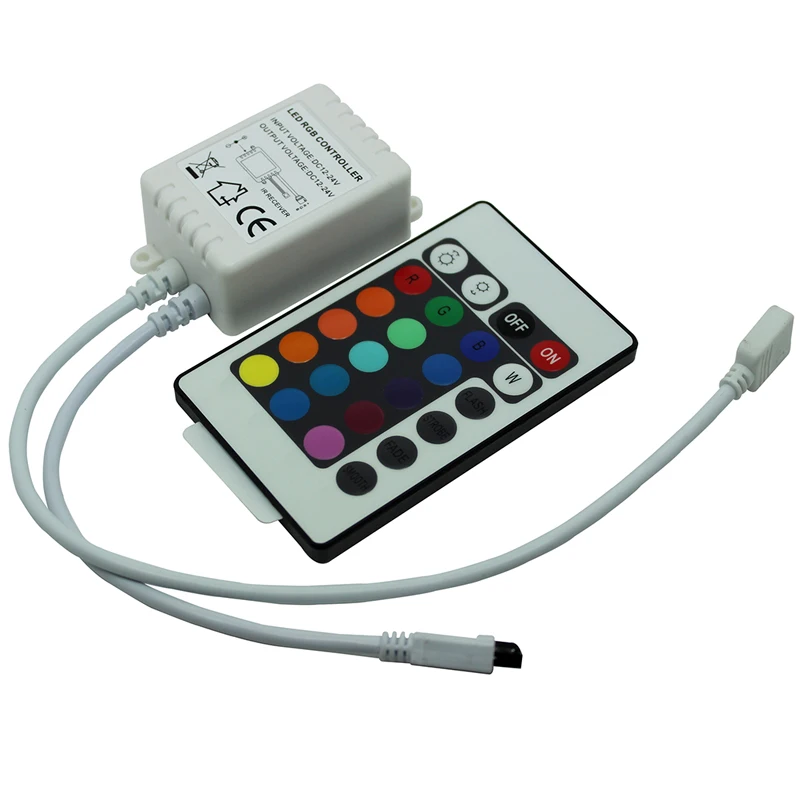 

10PCS IR240 24keys Infrared IR Controller;IR LED Controller Dimmer; DC12~24V input;Output: 2A*3channels,power:12V:<72W,24V:<144W