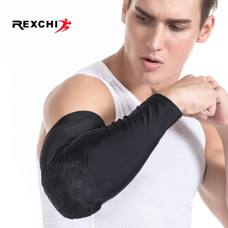 WorthWhile 1 PC Honeycomb Basketball Elbow Support Pads Brace for Fitness Protector Elastic Arm Compression Sleeves Volleyball