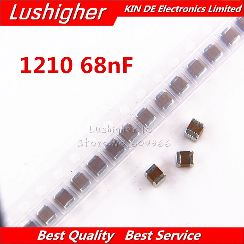 50pcs 1210 68nF 683K 0.06uf 250V X7R 10% SMD MLCC Ceramic Capacitor