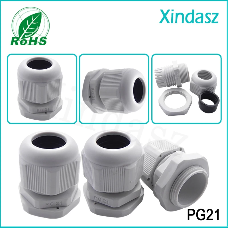 

100pcs/Lot Plastic Cable Gland PG21 Nylon plastic Cable Glands For 13-18mm