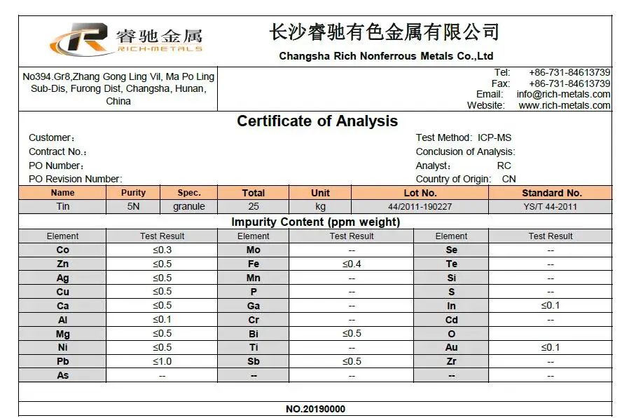 1000 gram 99.999% (5N pure) Tin metal shots, Tin Granules, Stannum granules, 2~5mm diameter