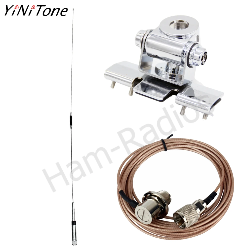 

YINITONE NL-770R + RB400, белый кронштейн + фотокабель, Мобильная Автомобильная антенна 144 МГц для двусторонней радиосвязи Baojie BJ218 QYT, рация