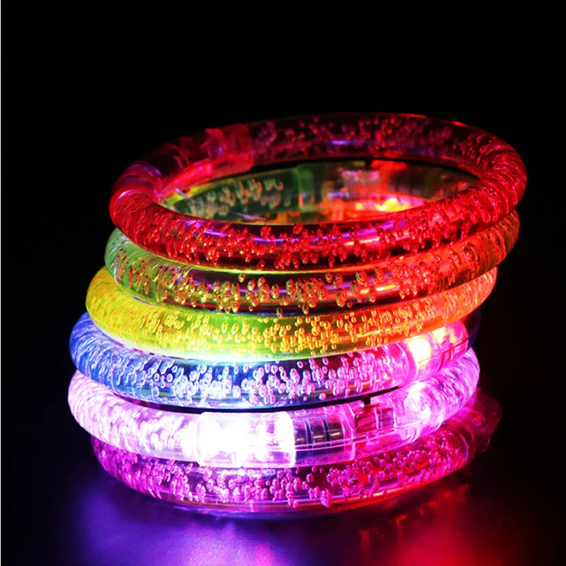 

80pcs/lot led flashing light hand LED bracelet luminous crystal hand ring party toy decoration supplie colorful glow bangle