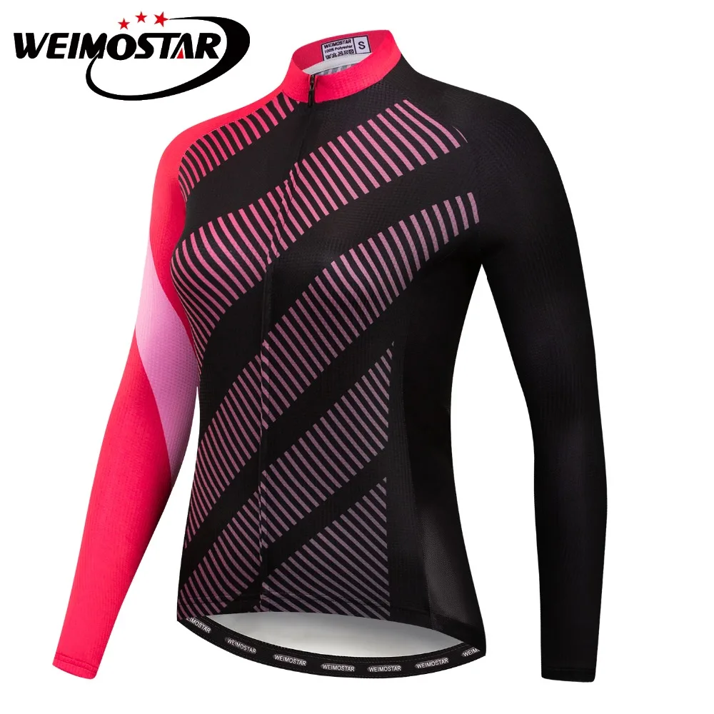 

5 Style Women Cycling Jerseys Spring/Autumn/ Long Sleeve Clothing Ropa Ciclismo Sportswear/MTB Bike Clothing Tops Black Pink