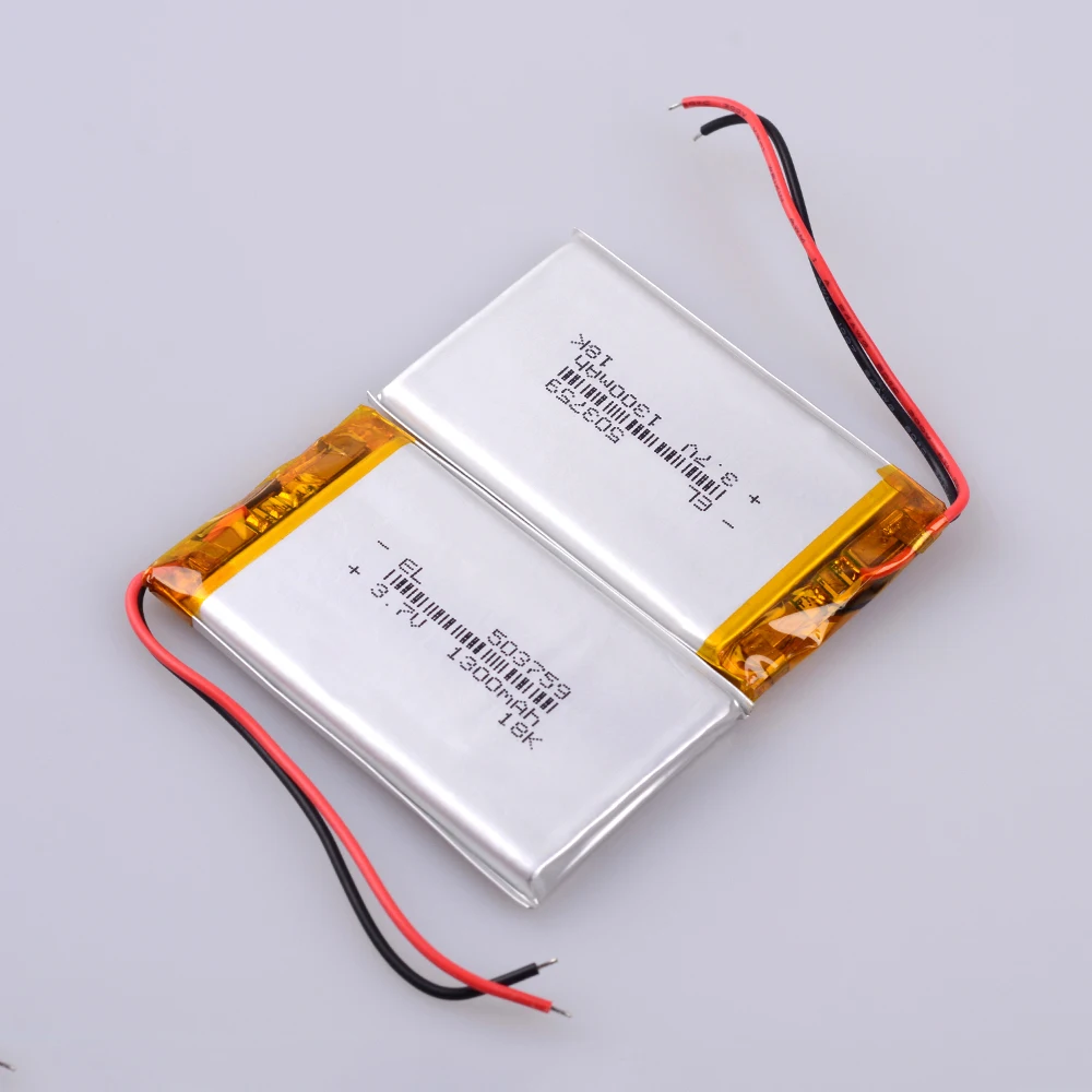 503759   3.7 فولت 1300 مللي أمبير 303759 403759 603759 703759 803759 903759 103759   بطارية ليثيوم أيون بوليمر قابلة للشحن