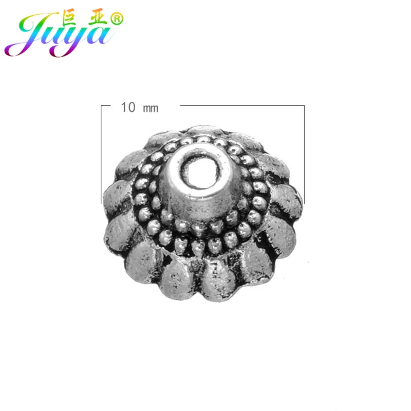 Wholesale 100pcs Antique Silver Color Hole Spacer Beads Caps DIY Handmade Beadwork Beads Jewelry Findings Earrings Accessories