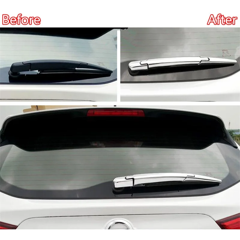 For Nissan Qashqai J11 2016 2017 2018 2019 Rear Glass Tail Window Frame Rain Wiper Nozzle Cover Sticker Trim Auto Parts 3Pcs