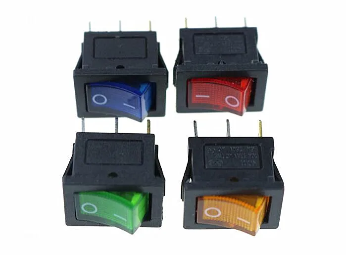 4PCS On-Off 3Pin DPST Rocker Switch 5A/10A 250V/125VAC KCD1  Car switch