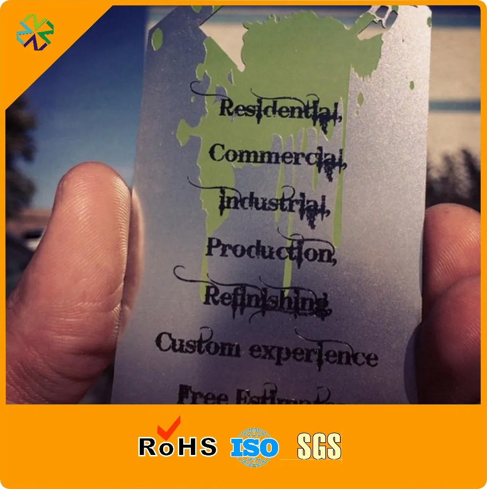 

Factory price 100pcs/lot free design stainless steel metal business cards with custom design/printing
