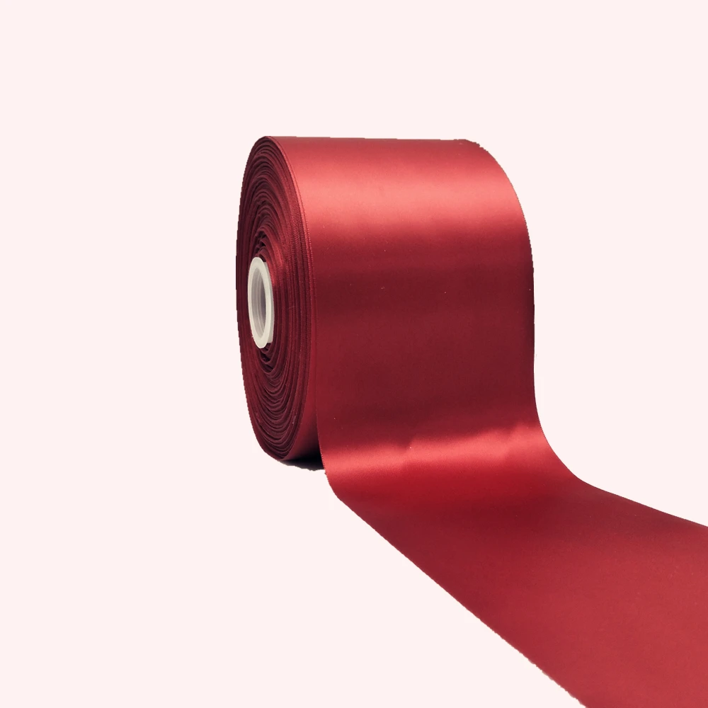 2 Yards of 100 mm Wide Single Face Polyester Ribbon - 8 Colors Available  7YJ95