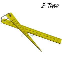 Righello per calibro di saldatura Toper in plastica giapponese calibro conico 1-15mm con ispezione su scala diritta righello conico combinato Kegelmessgerat