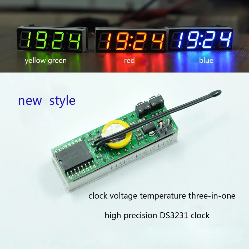 3 In 1 LED RX8025T DIY Digital Clock Temperature  And  Voltage Module  Electronic High-precision DC12V