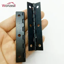 2pcs/4pcs 75mm Black Long Row Hinge Iron Hinge 270 Degrees for Box Cabinet Door Narrow Side with Screws Furniture Hardware