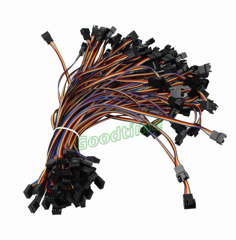 50 pcs PC Cooling Fan 4 Pin to 2x 4pin/3pin PWM Y-Splitter Adapter Convert Connector Extension Cable 300mm 11.81