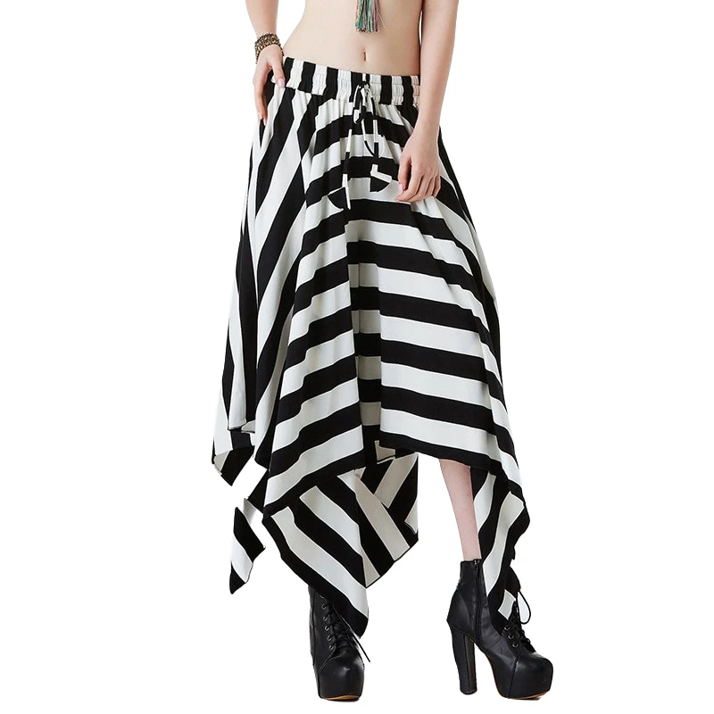 

New Fashion Summer Wide Leg Pants Women Casual High Waist Loose Trousers Stripe Pants Ladies