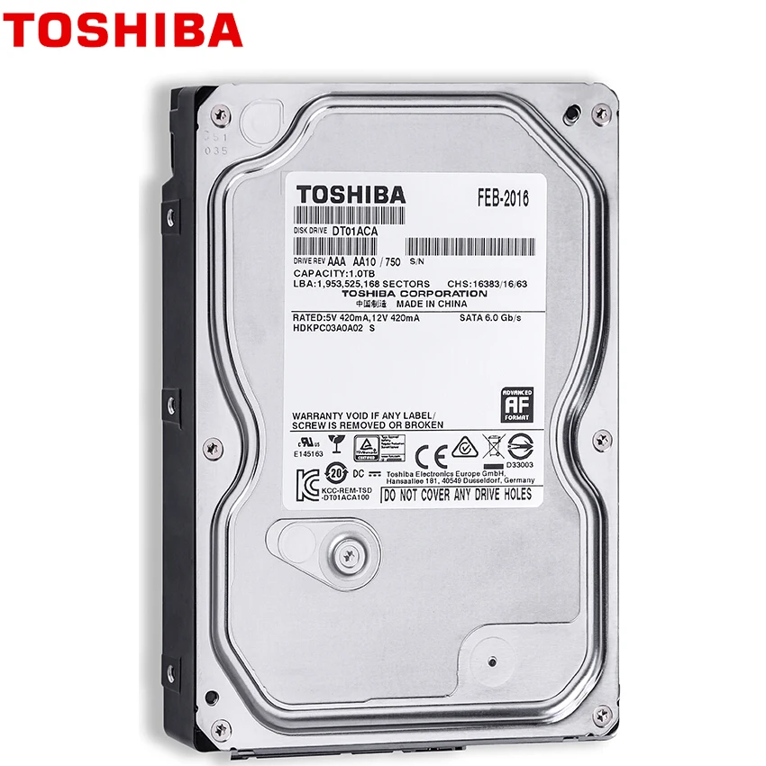 TOSHIBA 데스크탑 컴퓨터용 내장 하드 드라이브 디스크, HDD, HD, 500 GB, 500G, SATA III, 3.5 인치, 7200 RPM, 32M 캐시, 500 GB