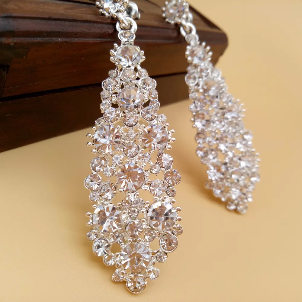 Trending Long Drop Earrings Women Crystal Wedding Earring For Brides 2020 Bridal Imitation Jewelry Party Accessories