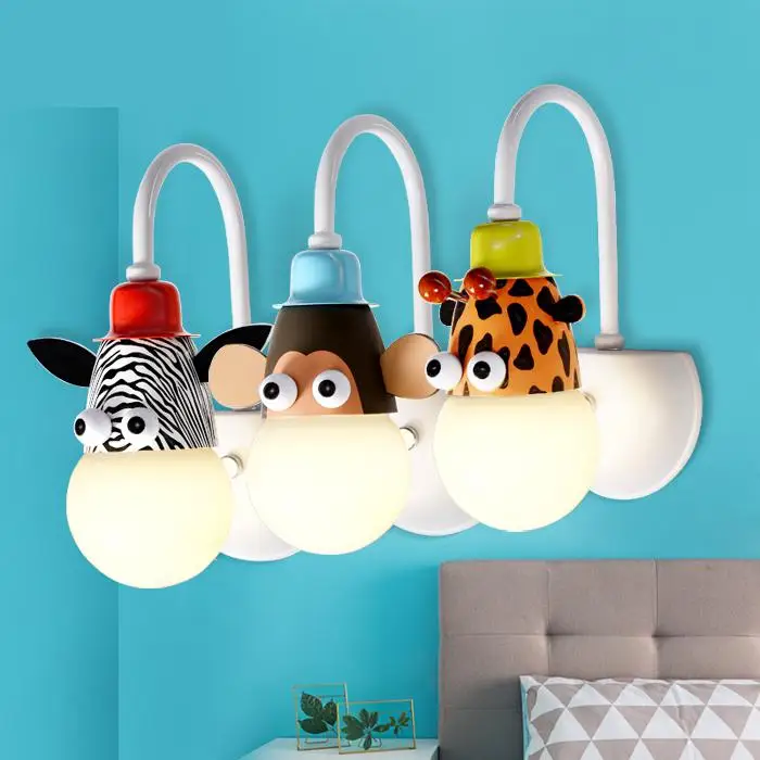 Children Wall mounted Tiger light kid's lighting E27 wall Lamps Led Luminaria Boy Girl Bedroom Lamp indoor wall light Lamparas