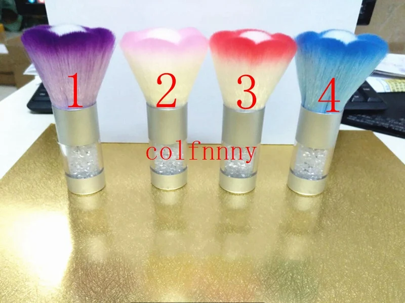 30pcs/lot Fast shipping New style Colorful Rhinestones Nail Dust Brushes Nail Gel Powder Nail Art Dust Remover Brush Cleaner