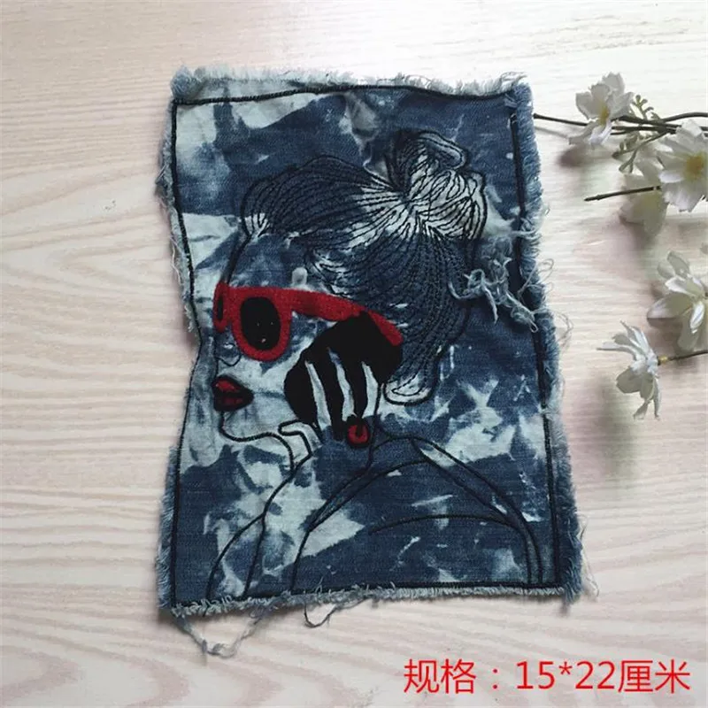 Girls clothes Jean Badge embroidery large patch women deal with it T shirt men patches for clothing apliques cute 3D stickers