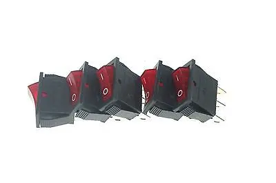 Interruptor rocker para barco o/f, 5x15a, vac/20a, 125vac, 3 terminais, luz vermelha neon