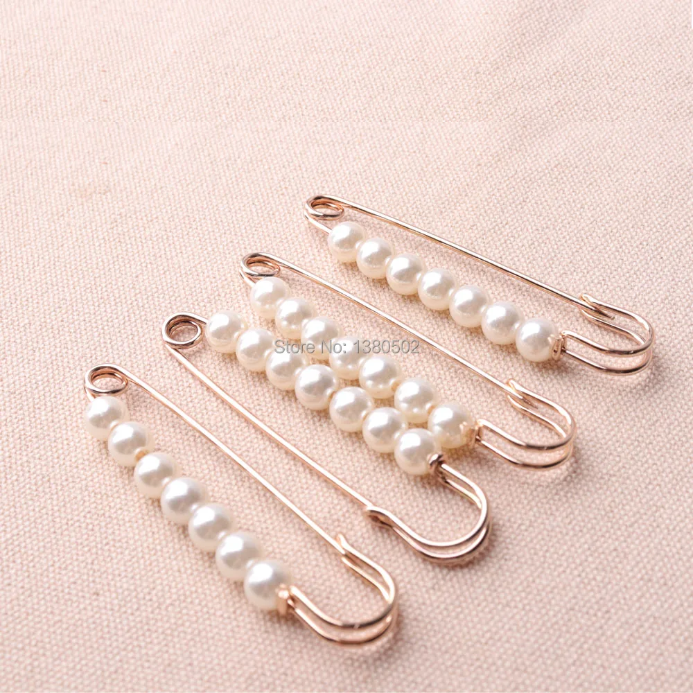 

10pcs/lot 75mm unique Design metal Safety Pins with pearl Brooch Decoration pins for clothes