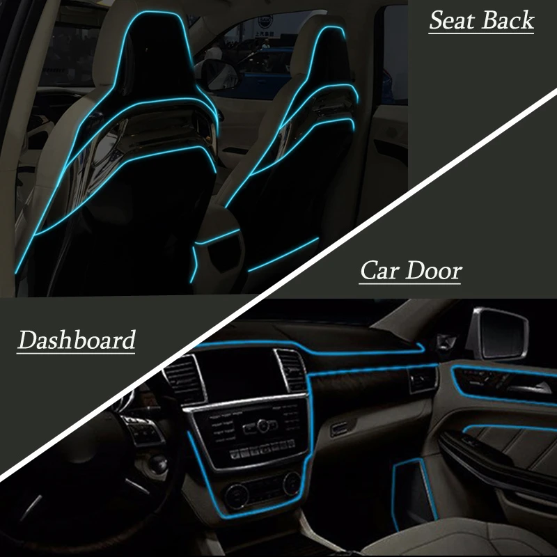 Car Interior Lampada Striscia di Neon led El Luce Fredda autoadesivo Per Audi A4 A5 A6 A7 A8 TT S4 S3 S5 S6 S7 S8 TT Q3 Q5 7 A1 B5 B6 B7 B8 C5