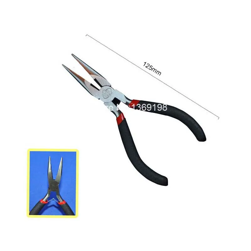 

FREE SHIPPING ! BLACK HANDLE CARBON STEEL LONG NOSE PLIERS WIRE WRAPPING CUTTER NIPPERS 130MM NF12 &H