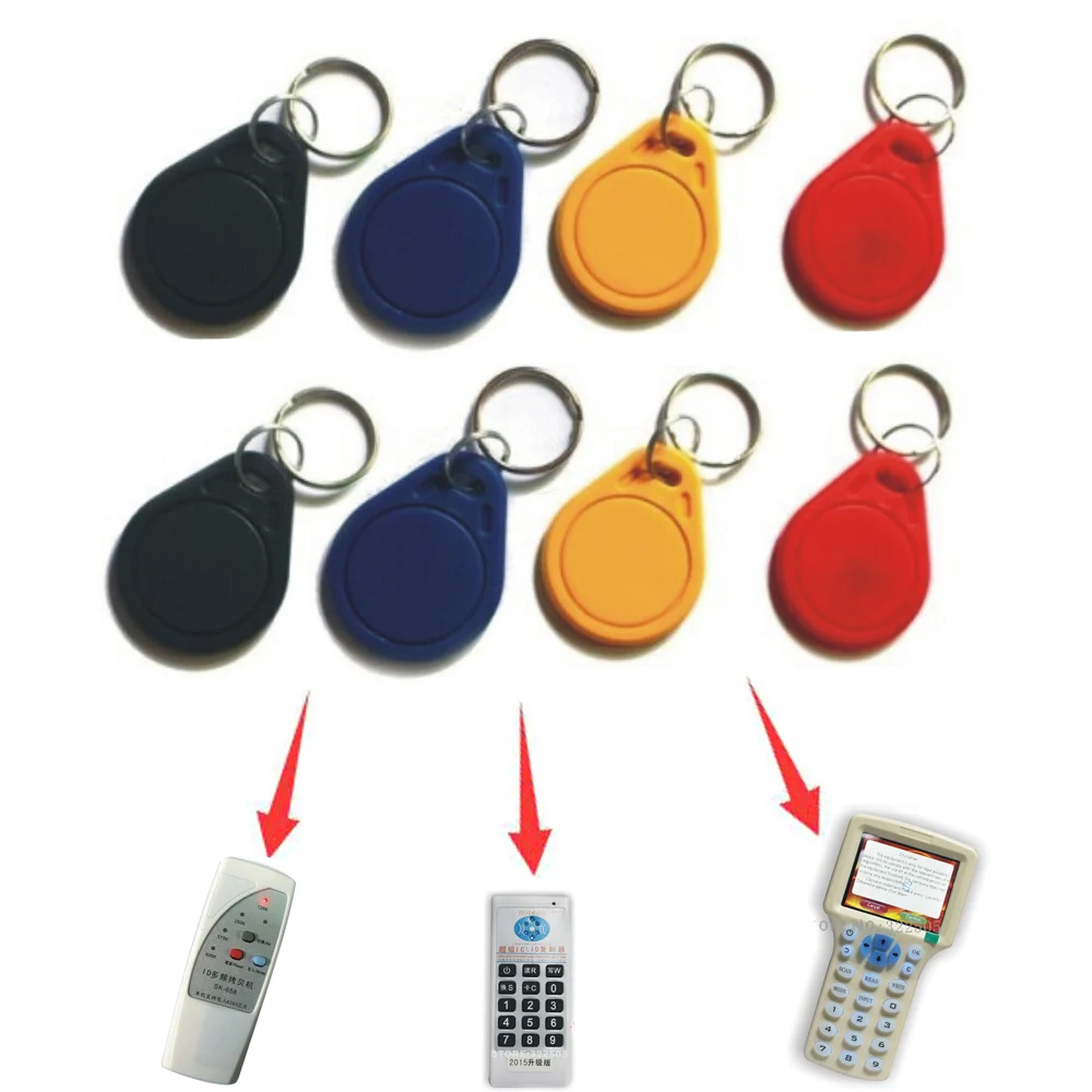 (10 pcs/lot) 125Khz Proximity RFID EM4305 T5577 Smart Card Read and Rewriteable Token Tag Keyfobs Keychains Access Control