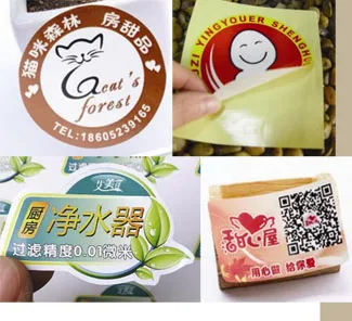 

Custom design gloss adhesive paper label common packaging stickers printing die cut/rectangle/round shape